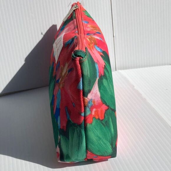 Watercolor Abstract CLINIQUE Cosmetic Bag Floral Zipper 10 x 6 x 2.5 inches - Picture 3 of 12